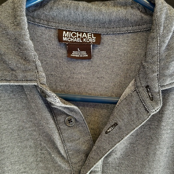 Grey Men’s Michael Kors Polo Shirt Size Large - Picture 2 of 5